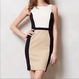 Anthropologie Weston Wear Color Block Dress in Black, Tan & White!